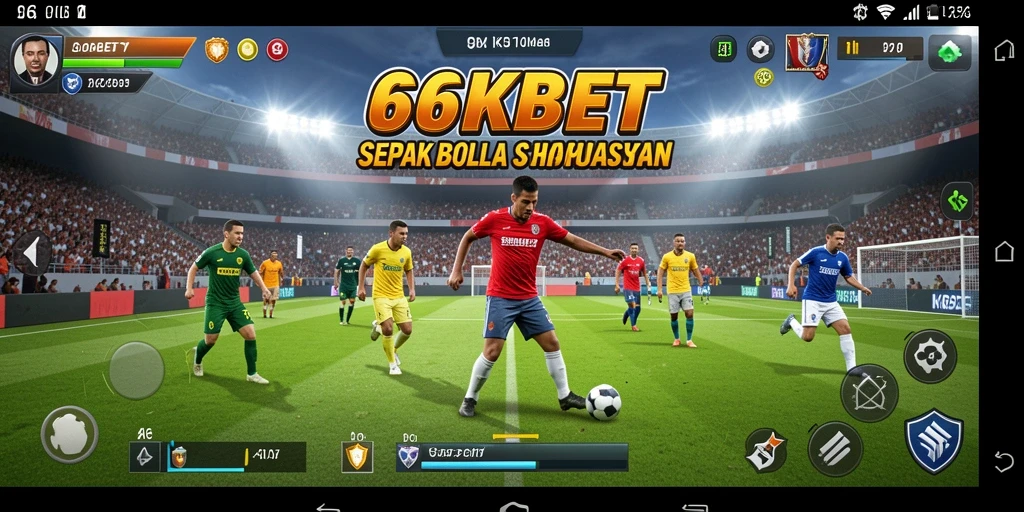 Tampilan gameplay 66KBET saat mengontrol tim sepak bola.
