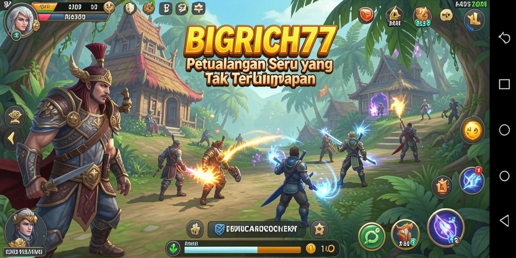 Tampilan seru gameplay BIGRICH77 dalam dunia petualangan.