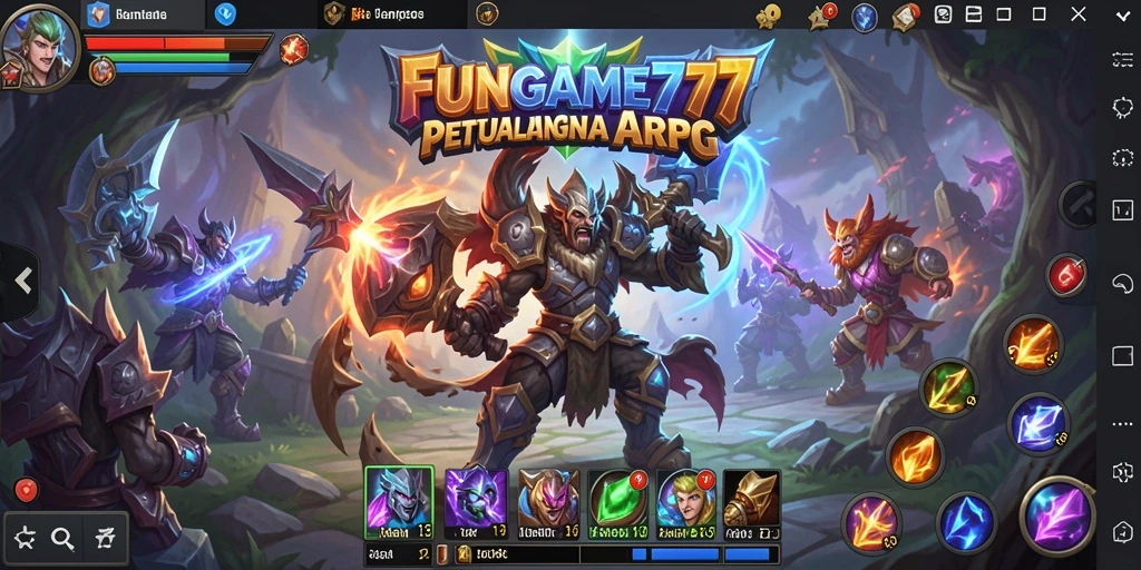 Tampilan gameplay seru dan imersif dalam FUNGAME777 di dunia ARPG.