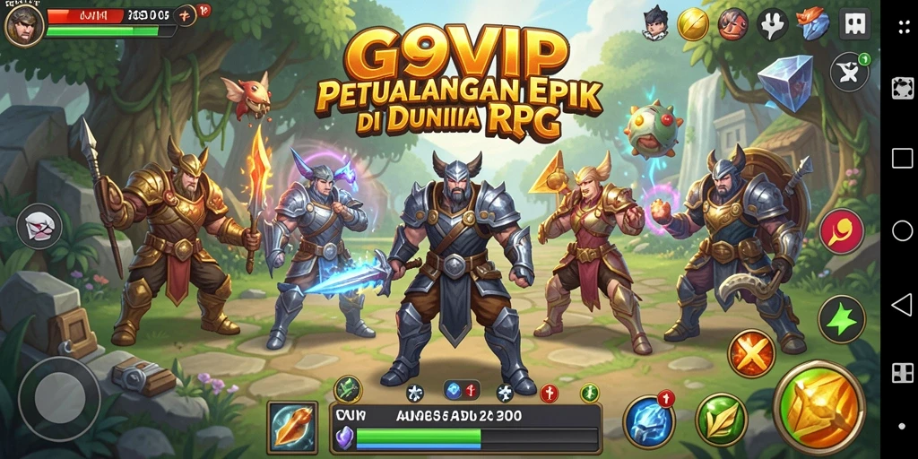 Tampilan gameplay RPG G9VIP yang menakjubkan dan dinamis.