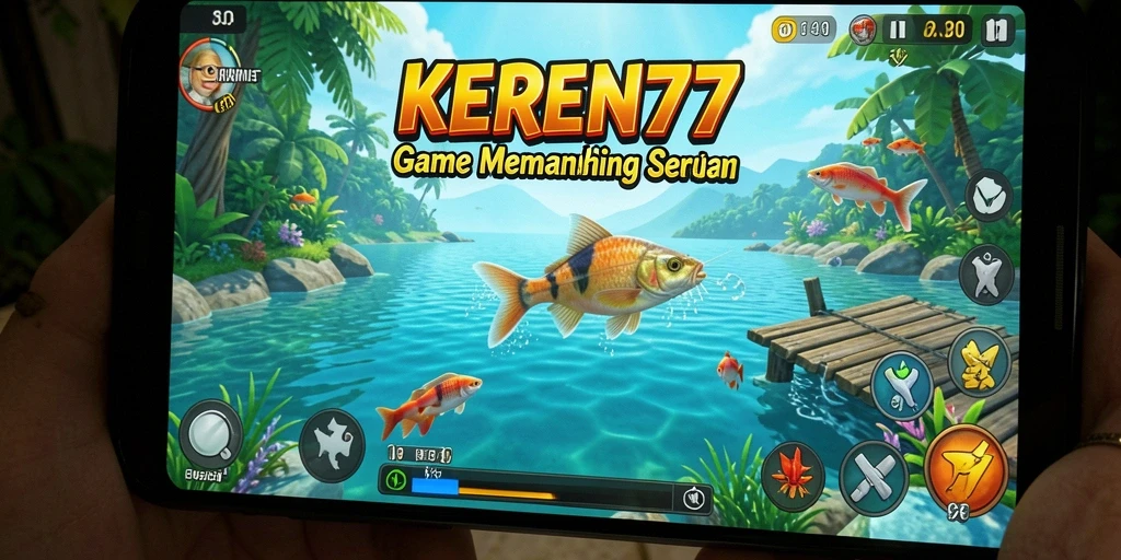 Screenshot gameplay KEREN77 yang menunjukkan aksi memancing seru.