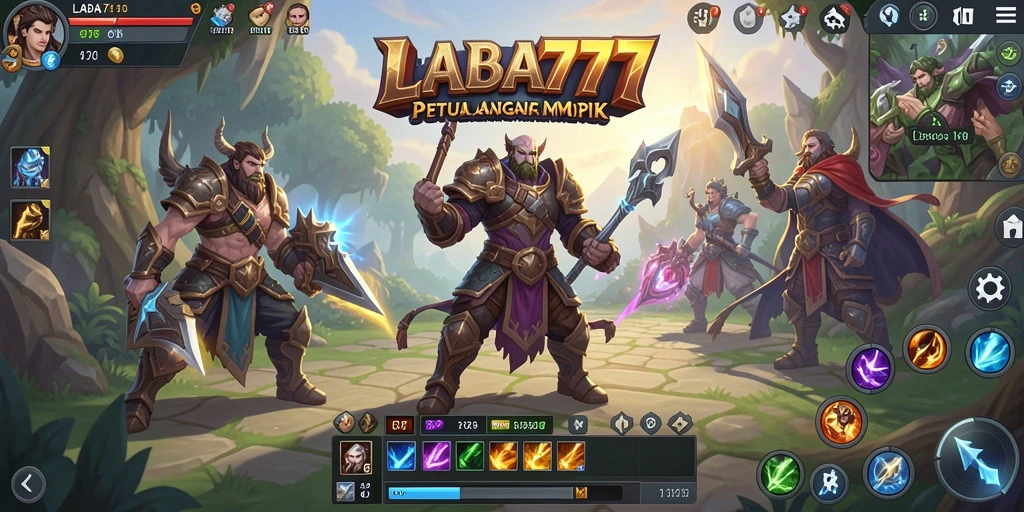 Tampilan aksi seru dalam gameplay LABA777 MMORPG.
