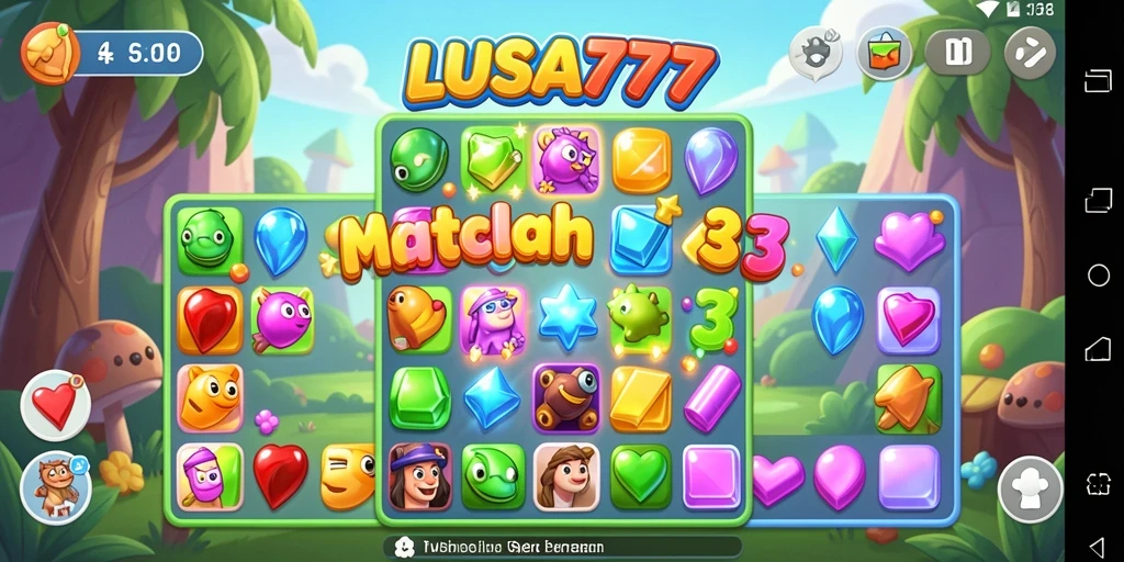 Tampilan gameplay seru LUSA777 dengan tingkat pencocokan yang menantang.