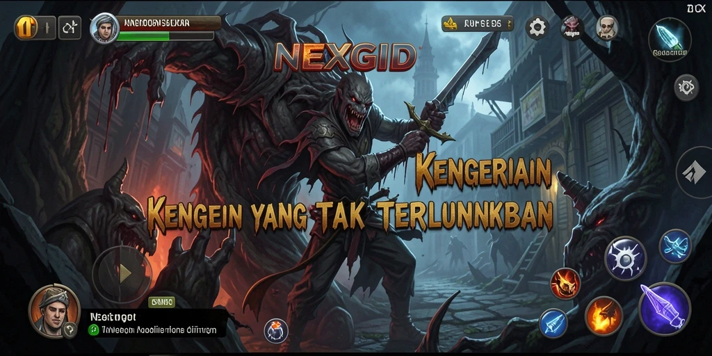 Tangkapan layar dari gameplay NEXGID menunjukkan atmosfer horor yang mencekam.
