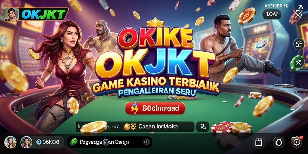 Tampilan permainan Kasino yang menarik dan interaktif di OKJKT.