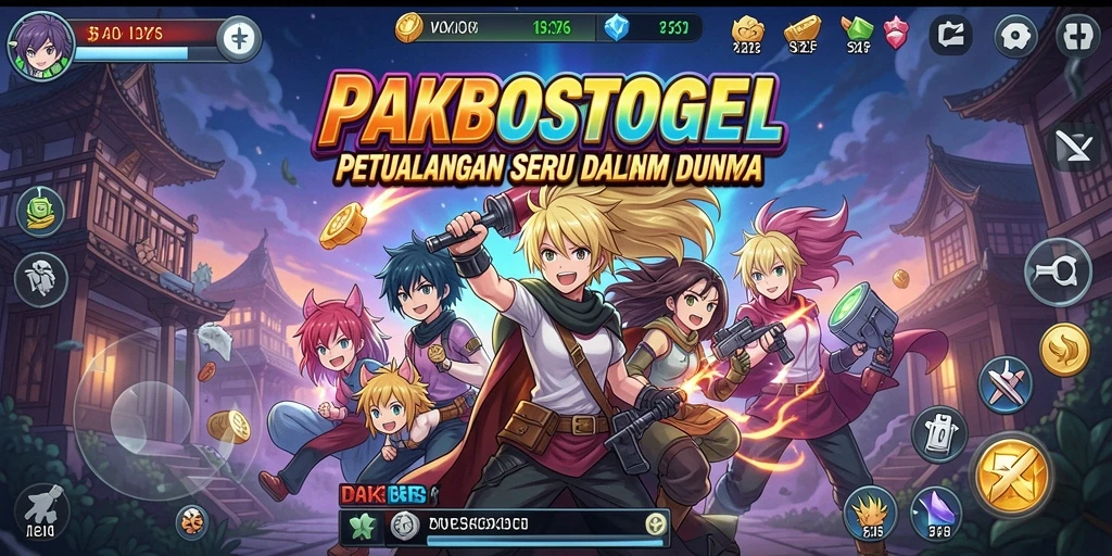 Tampilan gameplay seru dari PAKBOSTOGEL dengan karakter anime ikonik.