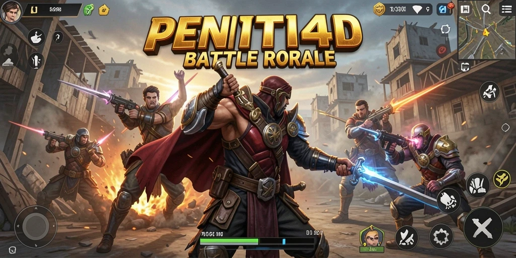 Tangkapan layar menunjukkan aksi seru dalam gameplay Battle Royale.