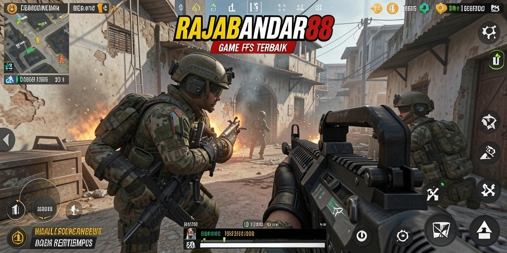 Tampilan gameplay RAJABANDAR88 yang menantang dan mendebarkan dalam pertempuran FPS.
