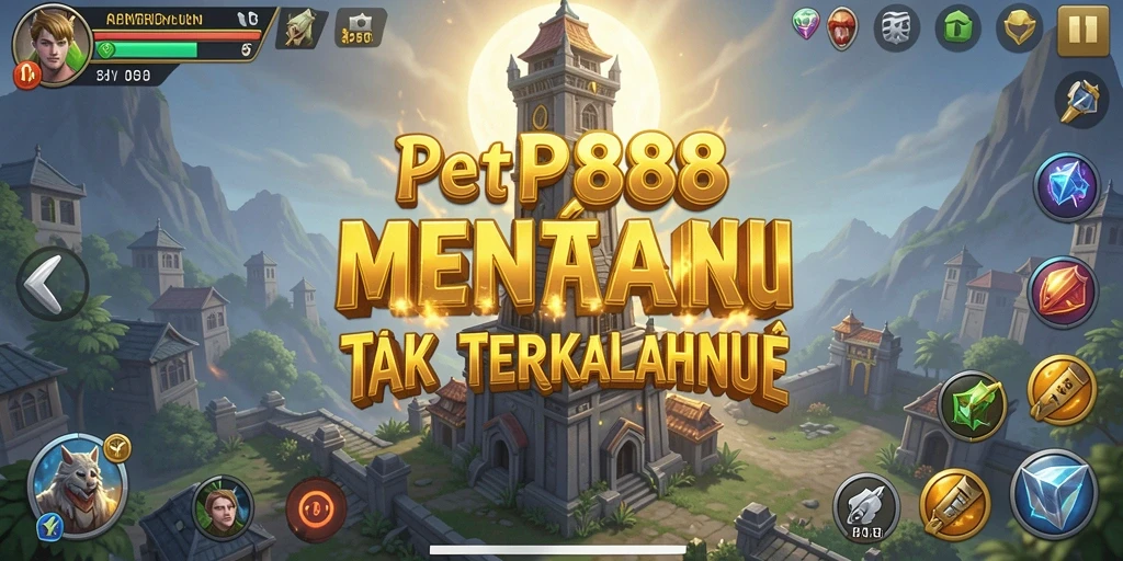 Tampilan menara dan pertempuran sengit dalam gameplay Tower Defense.