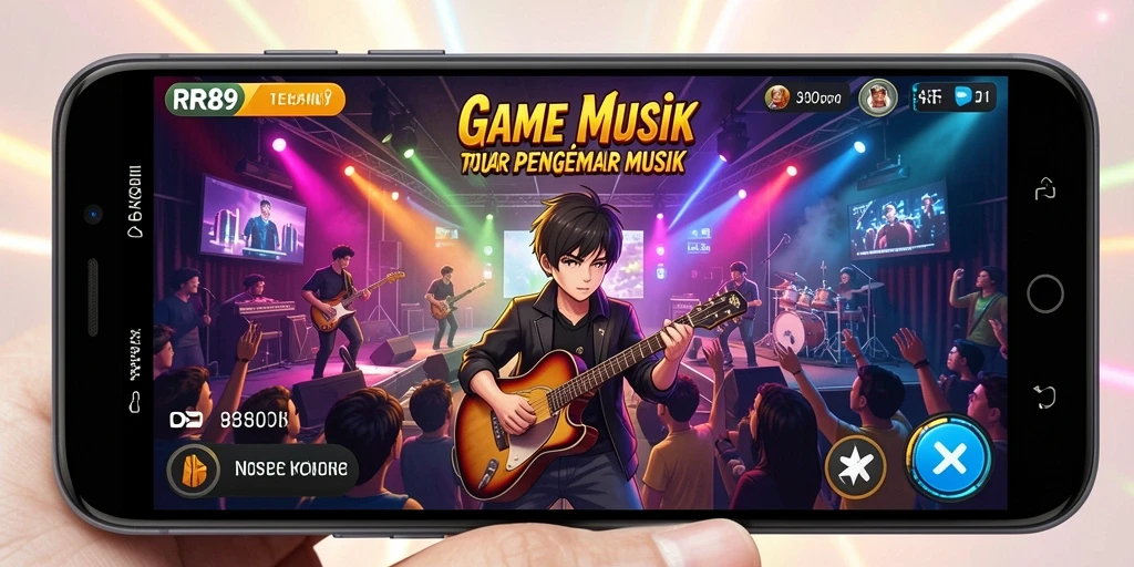 Screenshot gameplay RR89 yang menampilkan tantangan musik yang seru.