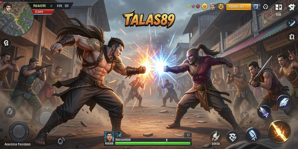 Screenshot gameplay TALAS89 menampilkan aksi seru dalam Battle Royale.