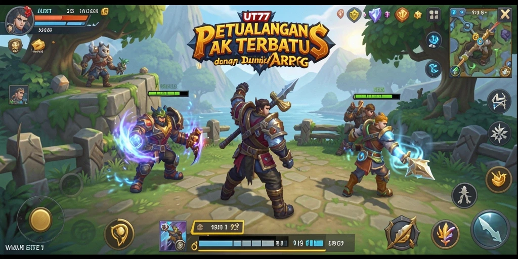 Tampilan gameplay ARPG yang epik dan penuh aksi di UT77.