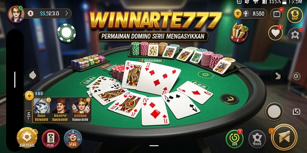 Tampilan seru gameplay Domino di WINRATE777.